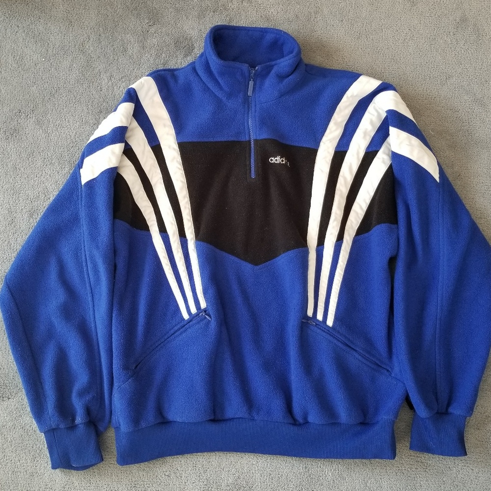 Blue Adidas Fleece Pullover Size Large